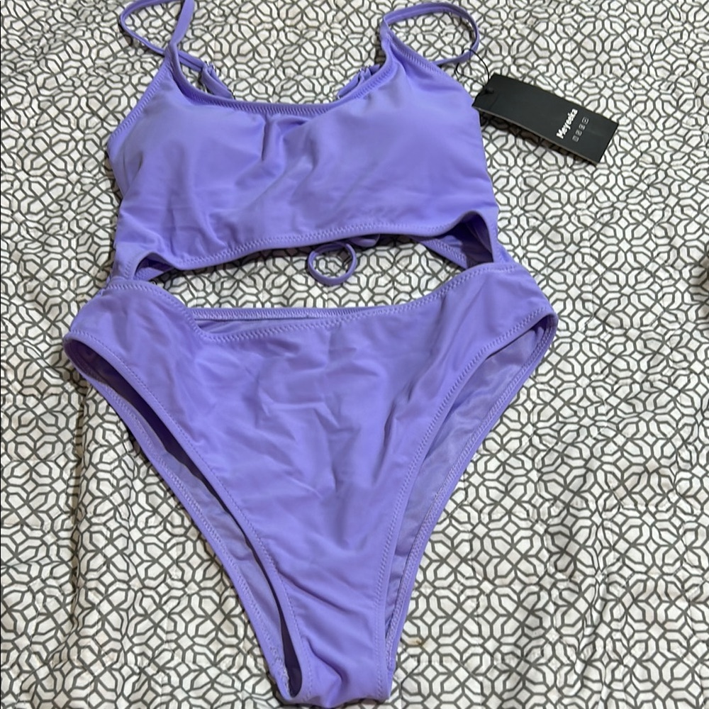 🔥 Purple Cutout Swimsuit
